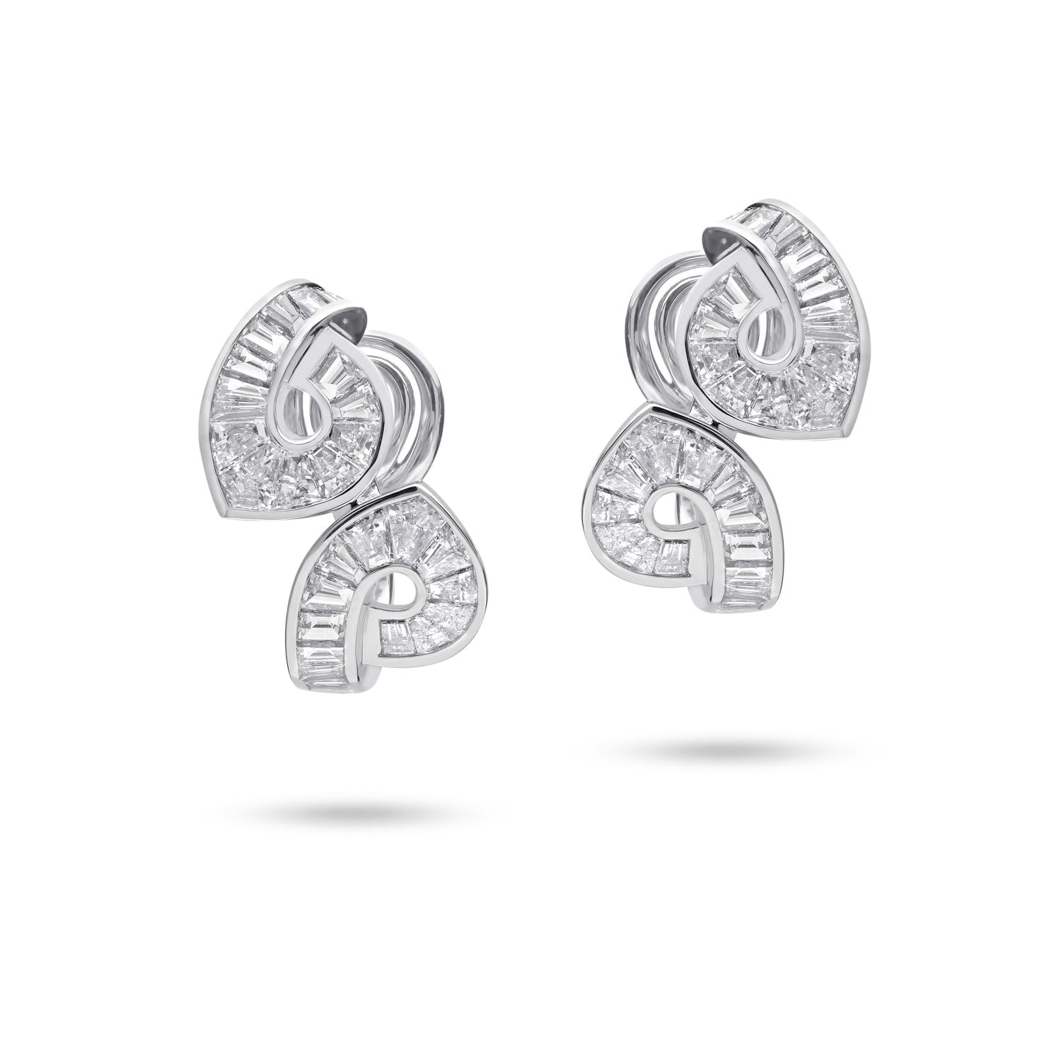 长方形钻石耳环