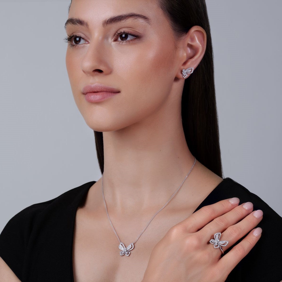 Schmetterlingsring mit Diamanten