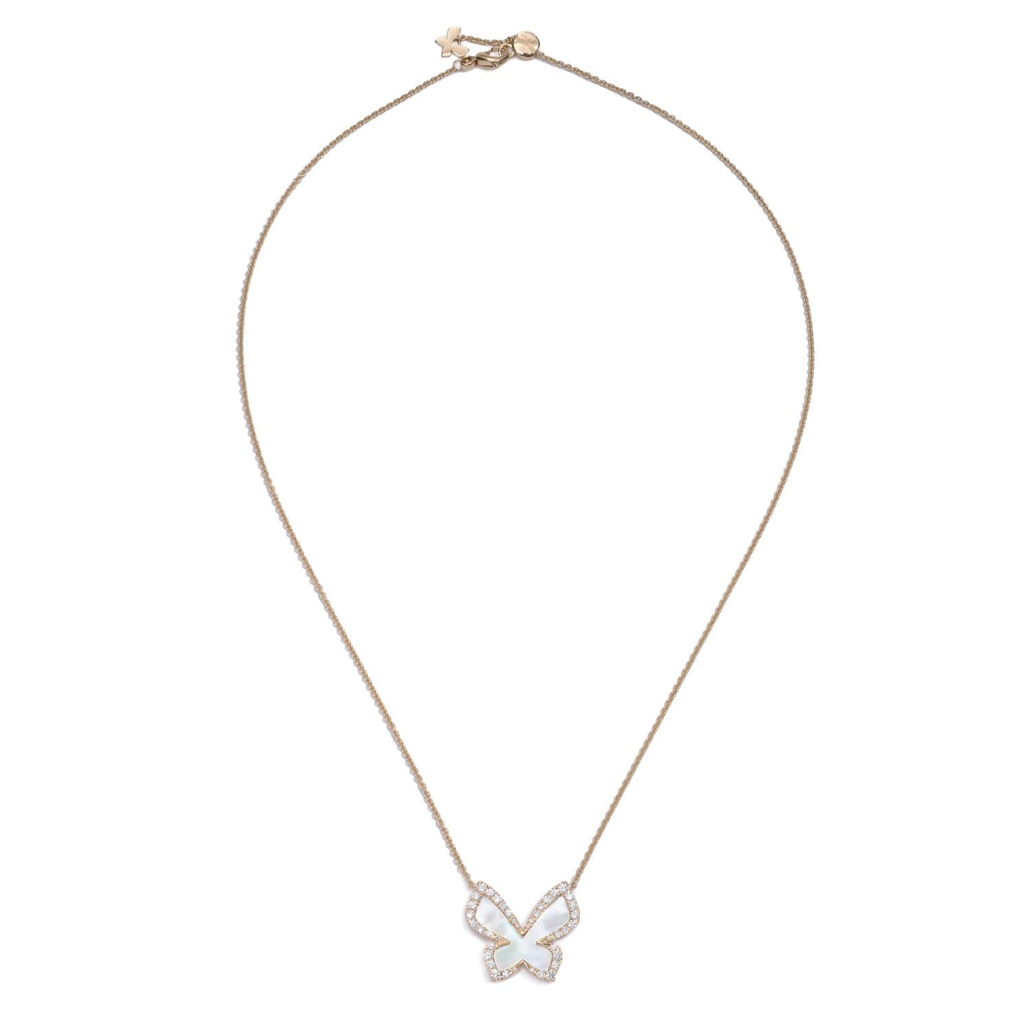Schmetterlingshalskette mit Perlmutt