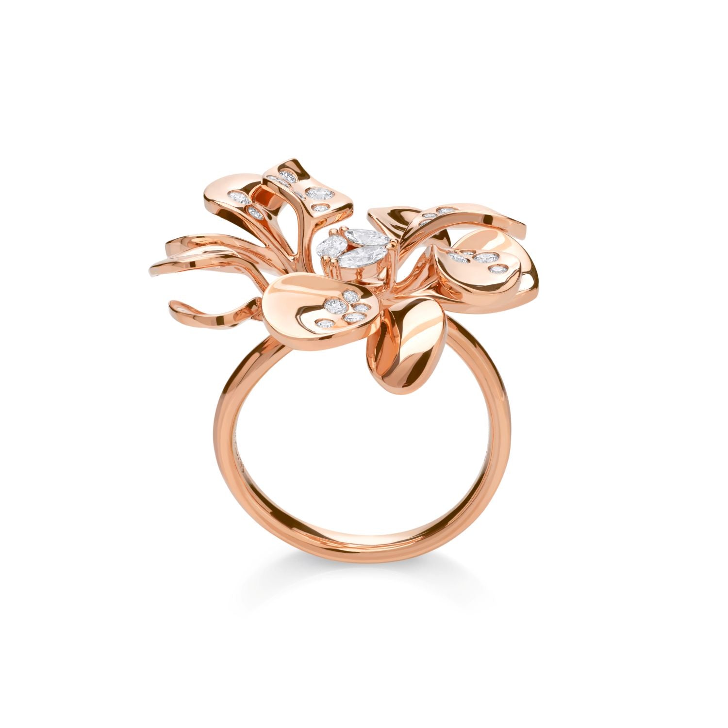 Round Ring with Diamond Drops