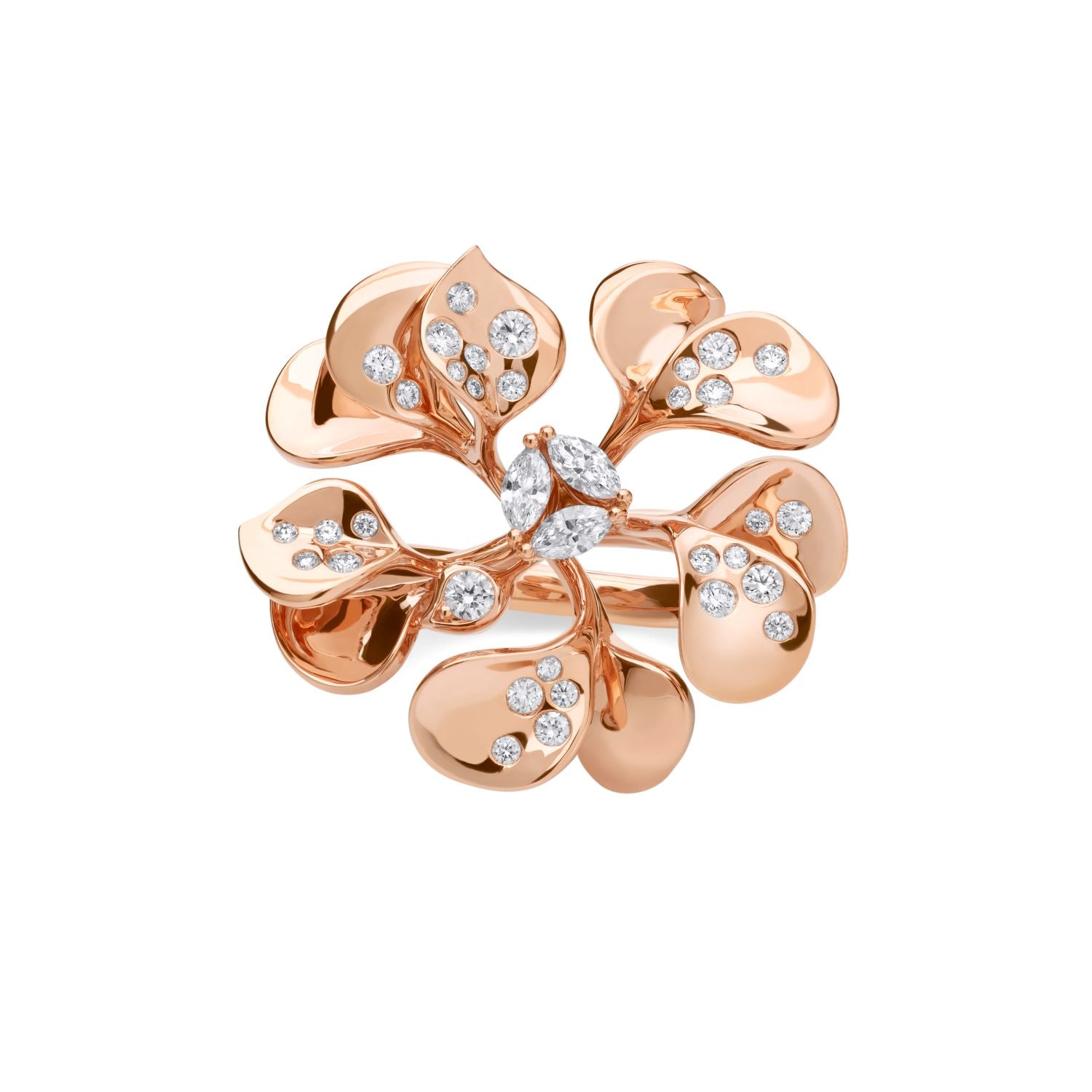 Round Ring with Diamond Drops