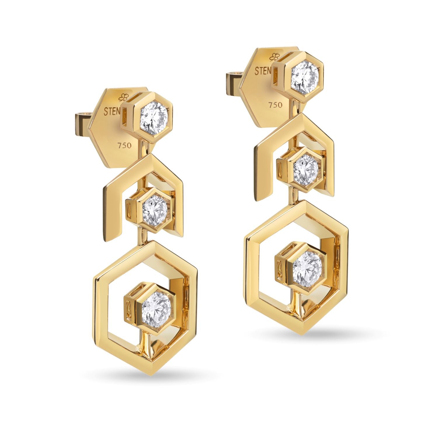 Diamond HAlo Drop Earrings