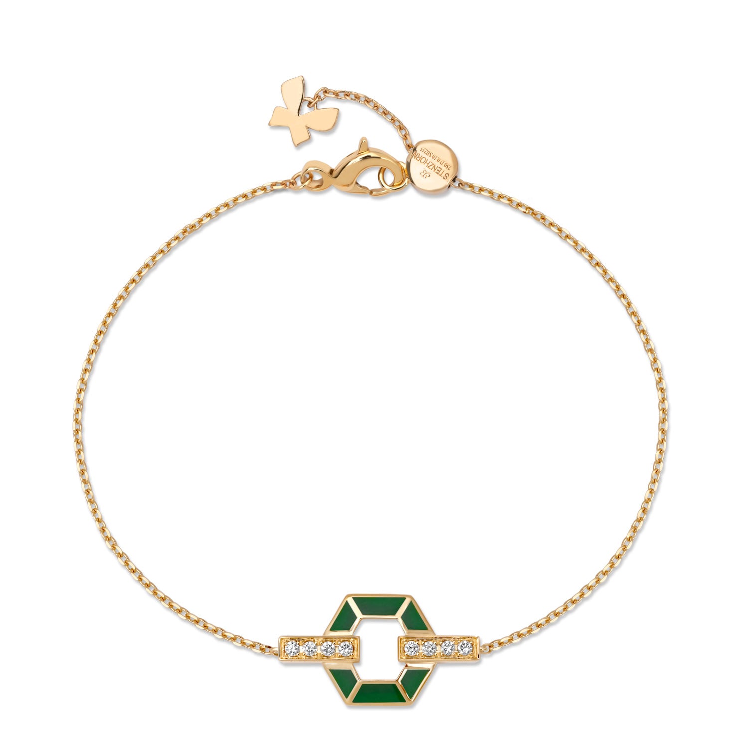 HONEY HONEY Honeycomb Bracelet with Enamel and Diamonds