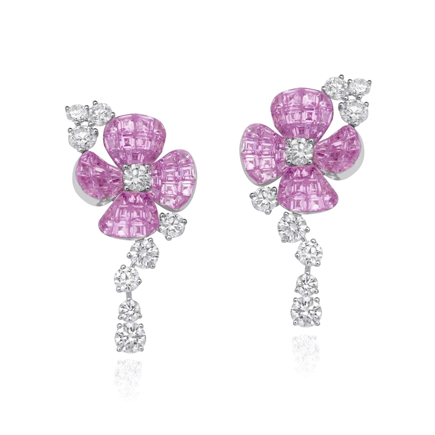 Earrings with pink Sapphire